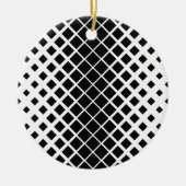 Modern zwart oplos vierkant blokpatroon keramisch ornament (Voorkant)