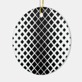 Modern zwart oplos vierkant blokpatroon keramisch ornament (Links)