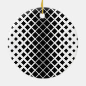 Modern zwart oplos vierkant blokpatroon keramisch ornament (Achterkant)