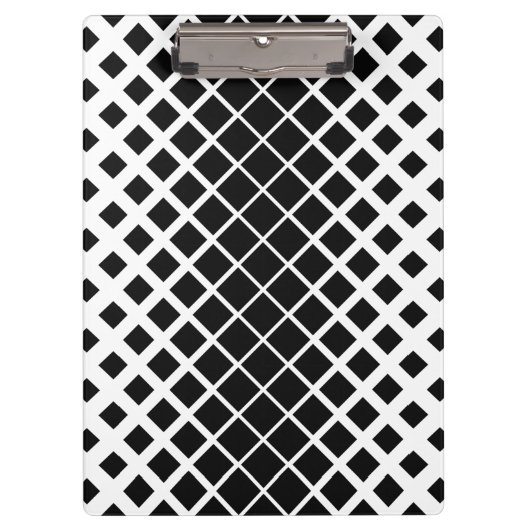 Modern zwart oplos vierkant blokpatroon klembord (Voorkant)