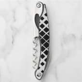 Modern zwart oplos vierkant blokpatroon kurkentrekker (Voorkant)