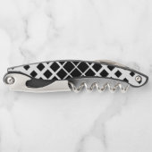 Modern zwart oplos vierkant blokpatroon kurkentrekker (Voorkant)