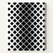 Modern zwart oplos vierkant blokpatroon notitieboek (Achterkant)