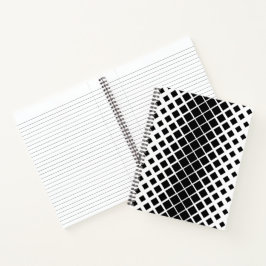 Modern zwart oplos vierkant blokpatroon notitieboek