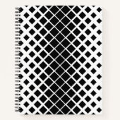 Modern zwart oplos vierkant blokpatroon notitieboek (Voorkant)