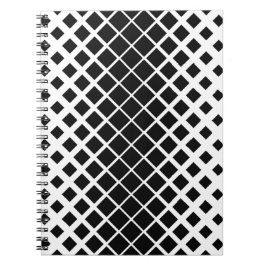 Modern zwart oplos vierkant blokpatroon notitieboek