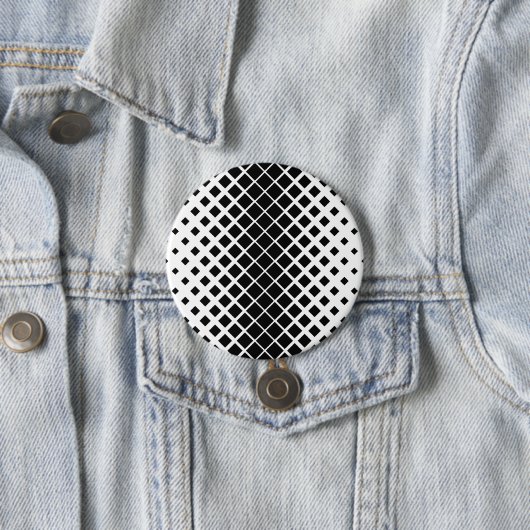 Modern zwart oplos vierkant blokpatroon ronde button 7,6 cm (In situ)