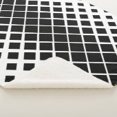 Modern zwart oplos vierkant blokpatroon sherpa deken (3/4)