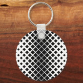Modern zwart oplos vierkant blokpatroon sleutelhanger (Voorkant)
