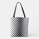 Modern zwart oplos vierkant blokpatroon tote bag (Achterkant)