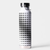 Modern zwart oplos vierkant blokpatroon waterfles (Links)