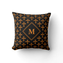 Modern zwart Oranje CROSS Monogram