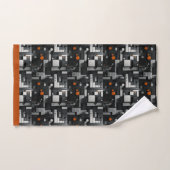 Modern zwart oranje grijs geometrisch bad handdoek (Handdoek)