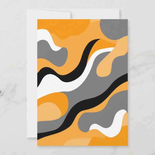 Modern zwart, Oranje wit Halloween Party Kaart (Achterkant)