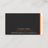 Modern zwart, Oranje, witte streep - visitekaartje (Achterkant)