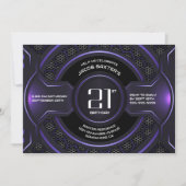 Modern zwart Paarse 21ste verjaardagsfeestje Kaart (Voorkant)