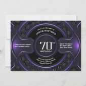 Modern Zwart Paarse 70ste verjaardagsfeestje Kaart (Voorkant)