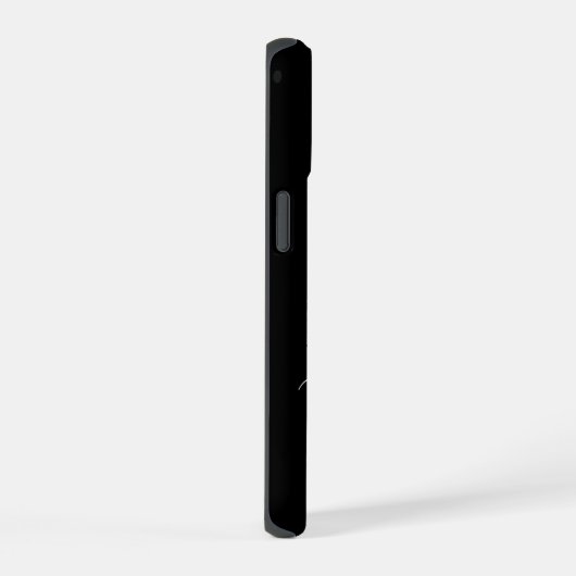 Modern zwart-Paarse scriptmonogram iPhone 15 Case (Rechterkant)