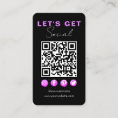 Modern zwart Paarse verbinding met ons QR-code Informatiekaartje (Voorkant)