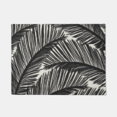 Modern zwart palm Leaf Tropical Pattern Deurmat (Voorkant)