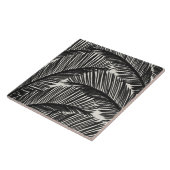 Modern zwart palm Leaf Tropical Pattern Tegeltje (Zijkant)