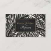Modern zwart palm Leaf Tropical Pattern Visitekaartje (Voorkant)