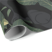 Modern zwart panter patroon cadeaupapier (Rol Hoek)