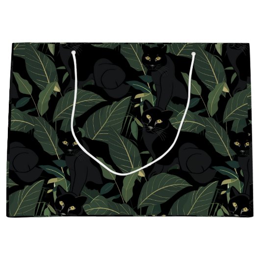 Modern zwart panter patroon groot cadeauzakje (Voorkant)