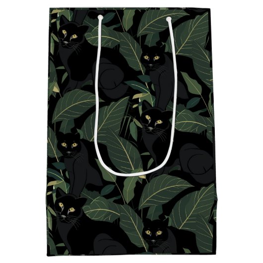 Modern zwart panter patroon medium cadeauzakje (Achterkant)