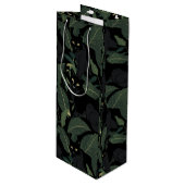 Modern zwart panter patroon wijn cadeautas (Voorkant Gekanteld)