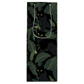 Modern zwart panter patroon wijn cadeautas (Voorkant)