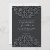 Modern Zwart Papercut Mandala Virtual Wedding Kaart (Voorkant)