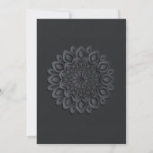 Modern Zwart Papercut Mandala Virtual Wedding Kaart (Achterkant)