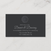 Modern zwart papier gesneden mandala receptie informatiekaartje (Voorkant)