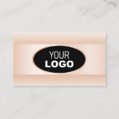 Modern Zwart Pastel Roze Ombre Ovaal Lijst en Logo Visitekaartje (Voorkant)