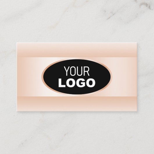 Modern Zwart Pastel Roze Ombre Ovaal Lijst en Logo Visitekaartje (Voorkant)