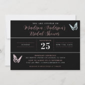 Modern zwart pastel vlinder print Vrijgezellenfees Kaart (Voorkant)