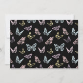 Modern zwart pastel vlinder print Vrijgezellenfees Kaart (Achterkant)