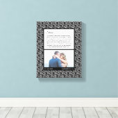 Modern zwart patroon bruiloft foto huwelijk geloft canvas afdruk (Insitu (Houten vloer))