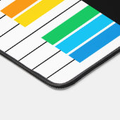 Modern zwart piano kleurrijk toetsenbord gepersona bureaumat (Hoek)