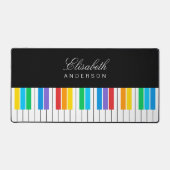 Modern zwart piano kleurrijk toetsenbord gepersona bureaumat (Voorkant)