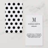 Modern Zwart Polka Dots Initiaal Sjabloon Visitekaartje (Voorkant / Achterkant)