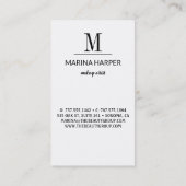 Modern Zwart Polka Dots Initiaal Sjabloon Visitekaartje (Achterkant)