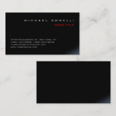 Modern zwart Professional-Visitekaartje Visitekaartje (Voorkant / Achterkant)