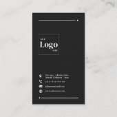 Modern Zwart Professioneel LinkedIn QR Code Visitekaartje (Achterkant)