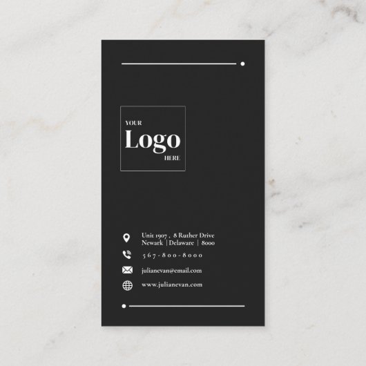 Modern Zwart Professioneel LinkedIn QR Code Visitekaartje (Achterkant)