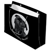 Modern Zwart Pug Your Dog Afbeelding Pet Circle Groot Cadeauzakje (Voorkant Gekanteld)