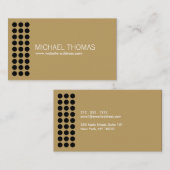 Modern zwart puntpatroon op goud visitekaartje (Voorkant / Achterkant)