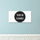 Modern Zwart QR-code logo | Strak en professioneel Canvas Afdruk (Insitu (Houten vloer))