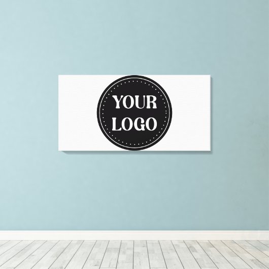 Modern Zwart QR-code logo | Strak en professioneel Canvas Afdruk (Insitu (Houten vloer))